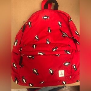 Red Penguin Print Backpack by Chocolate H.K